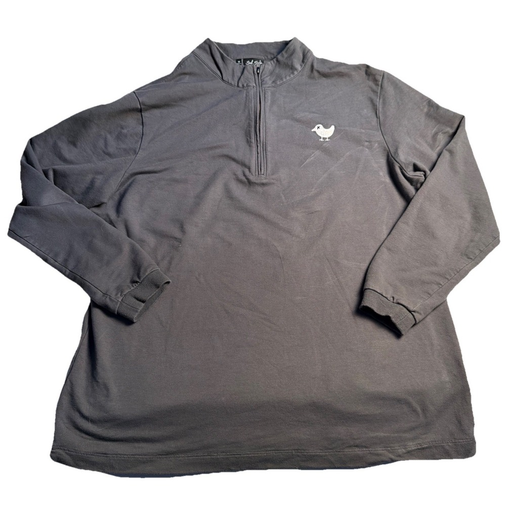 Bad Birdie Mens Medium  1/4 Zip Golf Pullover Gray Athleisure